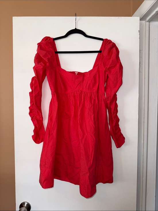 Free People Dresses & Skirts - Free People Watermelon Pink Smocked-Neck Mini Dress